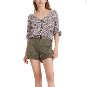 Sanctuary Animal print v neck blouse NWT size L